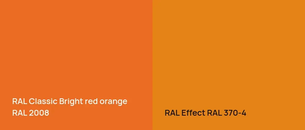 RAL Classic  Bright red orange RAL 2008 vs RAL Effect  RAL 370-4
