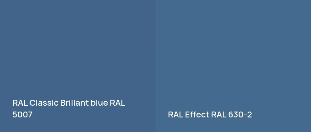 RAL Classic Brillant blue RAL 5007 vs RAL Effect  RAL 630-2