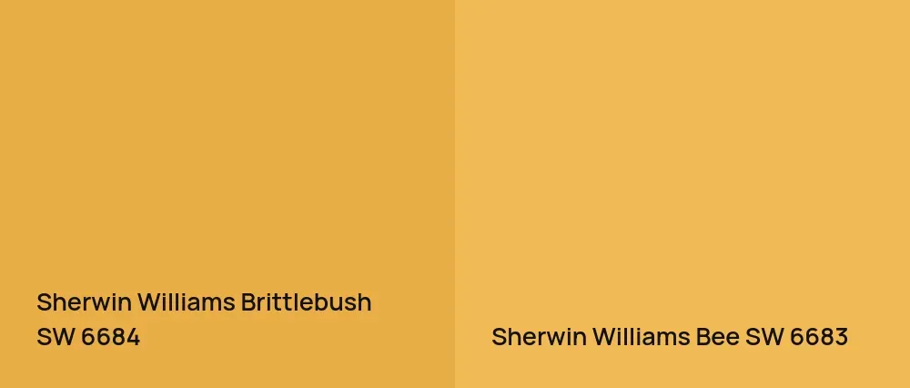 Sherwin Williams Brittlebush SW 6684 vs Sherwin Williams Bee SW 6683