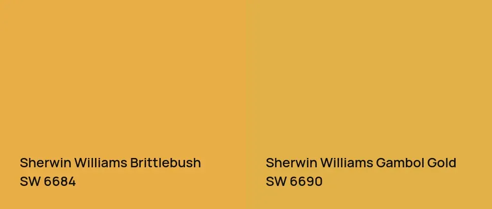 Sherwin Williams Brittlebush SW 6684 vs Sherwin Williams Gambol Gold SW 6690