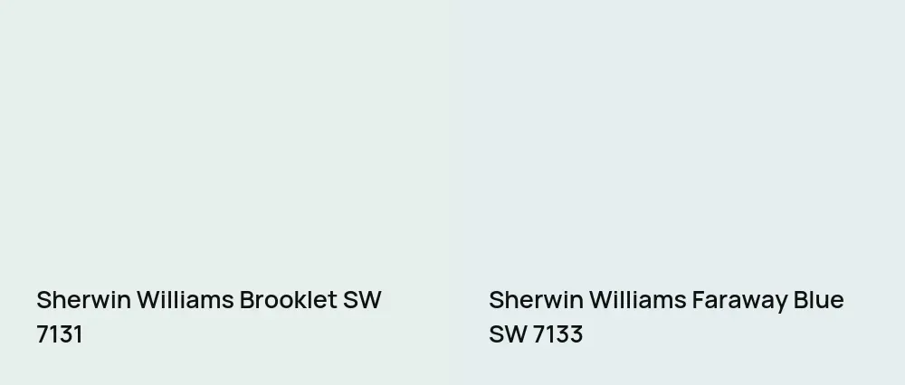 Sherwin Williams Brooklet SW 7131 vs Sherwin Williams Faraway Blue SW 7133