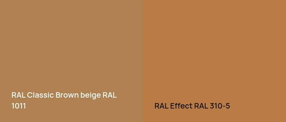 RAL Classic  Brown beige RAL 1011 vs RAL Effect  RAL 310-5