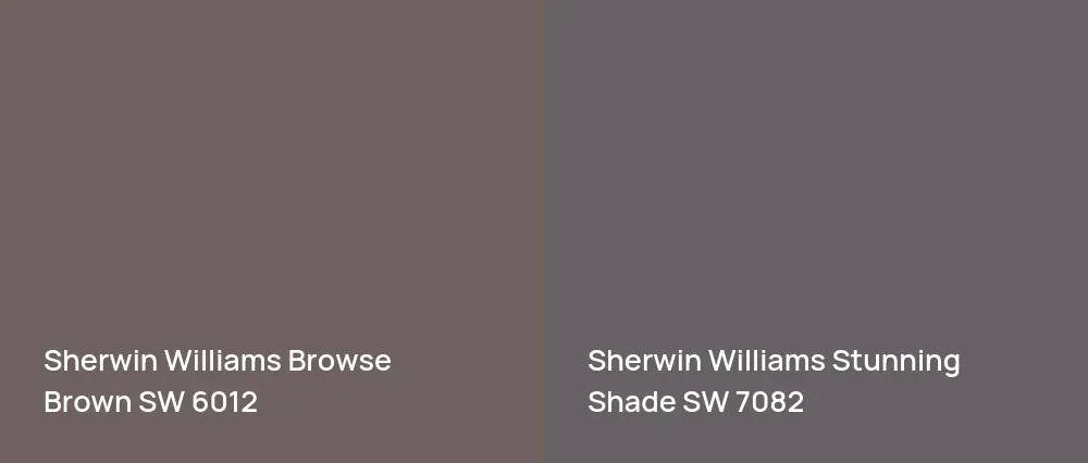 Sherwin Williams Browse Brown SW 6012 vs Sherwin Williams Stunning Shade SW 7082