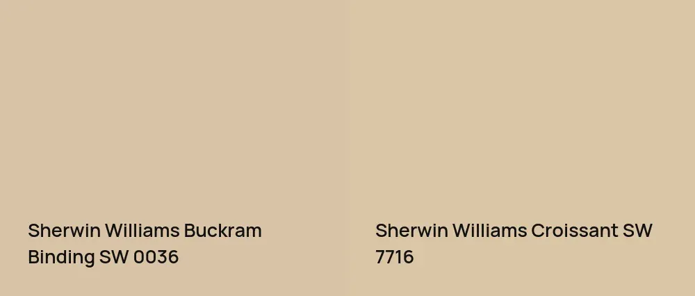 Sherwin Williams Buckram Binding SW 0036 vs Sherwin Williams Croissant SW 7716