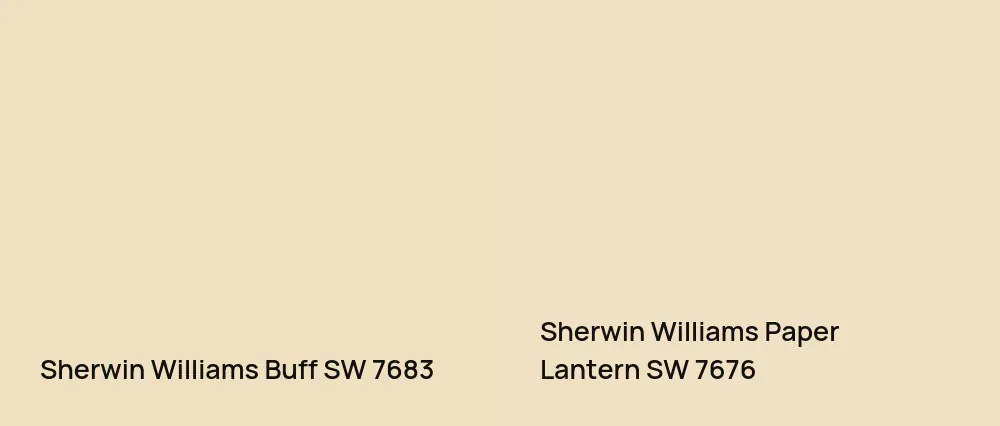 Sherwin Williams Buff SW 7683 vs Sherwin Williams Paper Lantern SW 7676