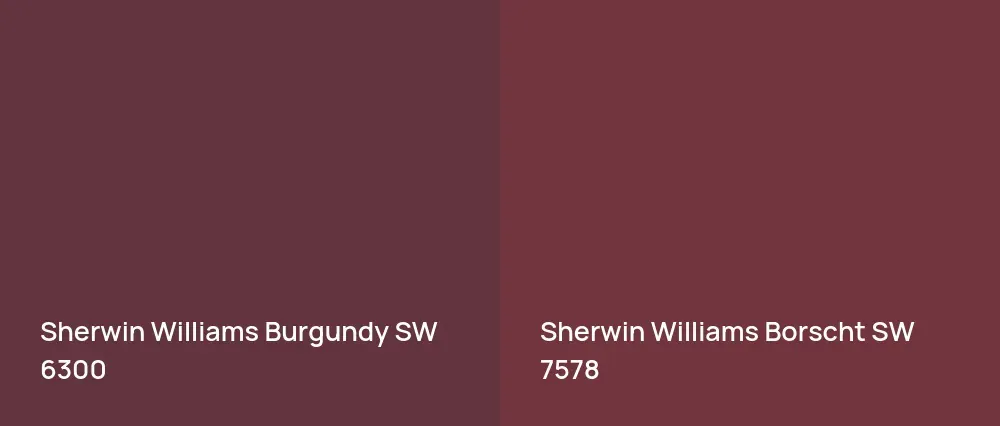 Sherwin Williams Burgundy SW 6300 vs Sherwin Williams Borscht SW 7578