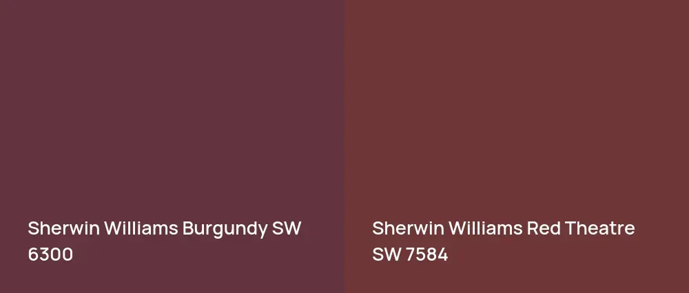 Sherwin Williams Burgundy SW 6300 vs Sherwin Williams Red Theatre SW 7584