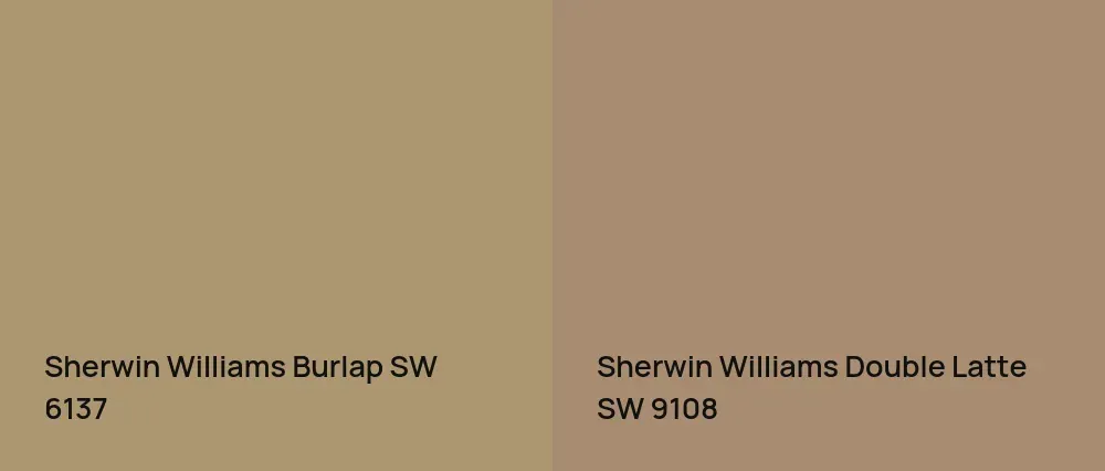Sherwin Williams Burlap SW 6137 vs Sherwin Williams Double Latte SW 9108