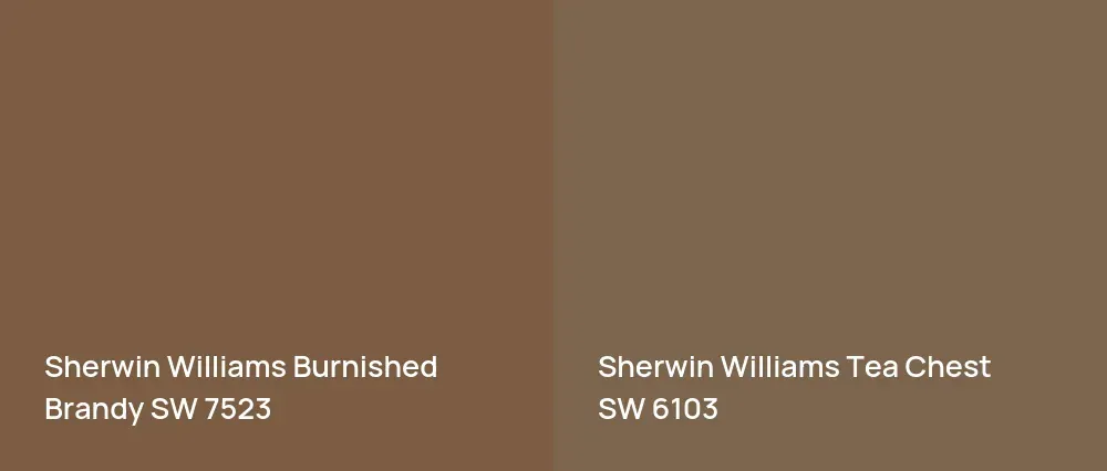 Sherwin Williams Burnished Brandy SW 7523 vs Sherwin Williams Tea Chest SW 6103