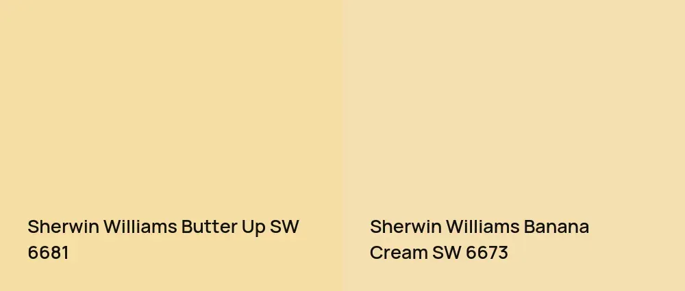 Sherwin Williams Butter Up SW 6681 vs Sherwin Williams Banana Cream SW 6673