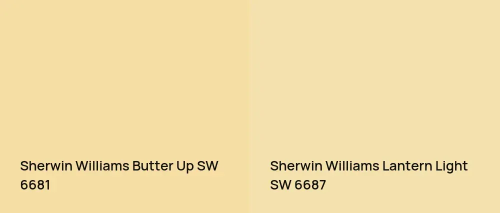 Sherwin Williams Butter Up SW 6681 vs Sherwin Williams Lantern Light SW 6687