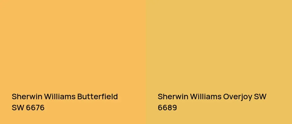 Sherwin Williams Butterfield SW 6676 vs Sherwin Williams Overjoy SW 6689