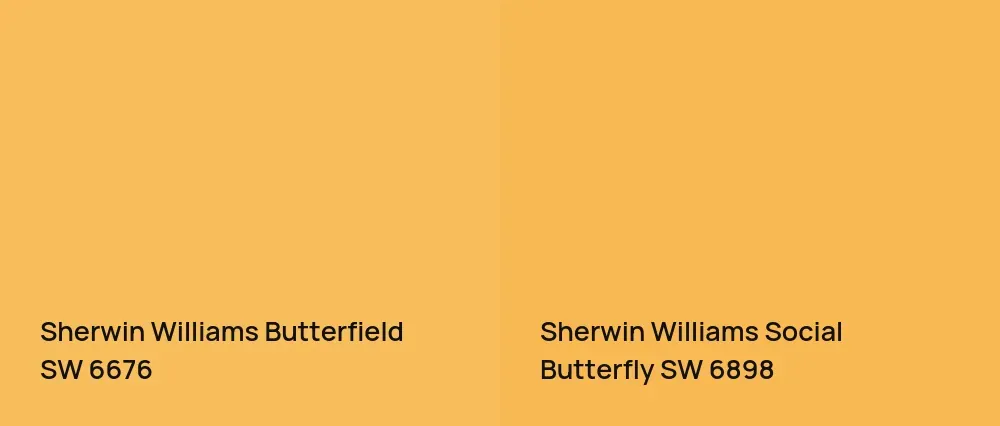 Sherwin Williams Butterfield SW 6676 vs Sherwin Williams Social Butterfly SW 6898