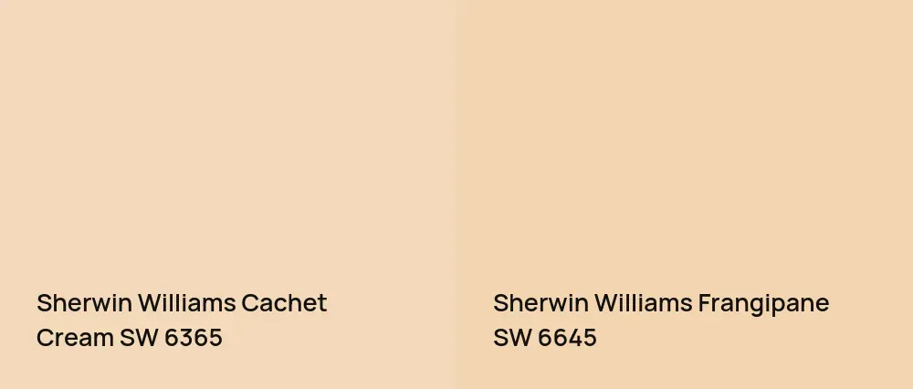Sherwin Williams Cachet Cream SW 6365 vs Sherwin Williams Frangipane SW 6645