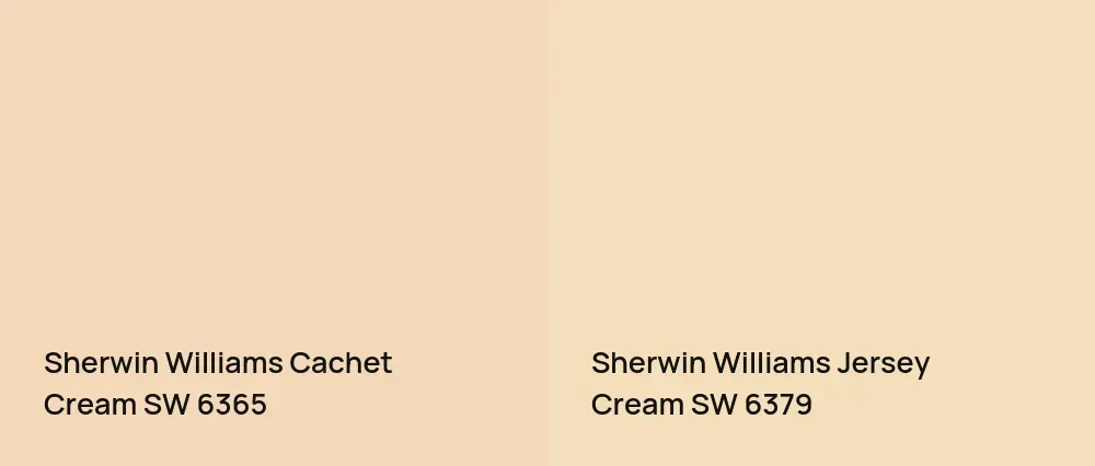 Sherwin Williams Cachet Cream SW 6365 vs Sherwin Williams Jersey Cream SW 6379