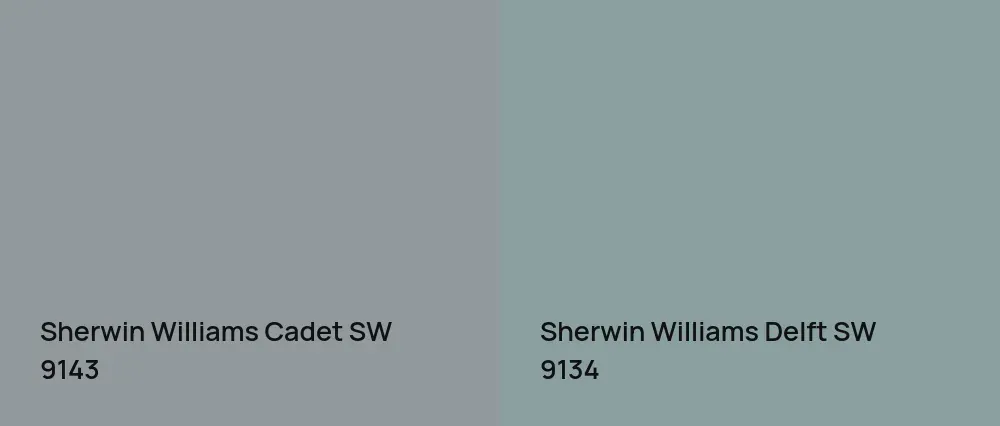 Sherwin Williams Cadet SW 9143 vs Sherwin Williams Delft SW 9134