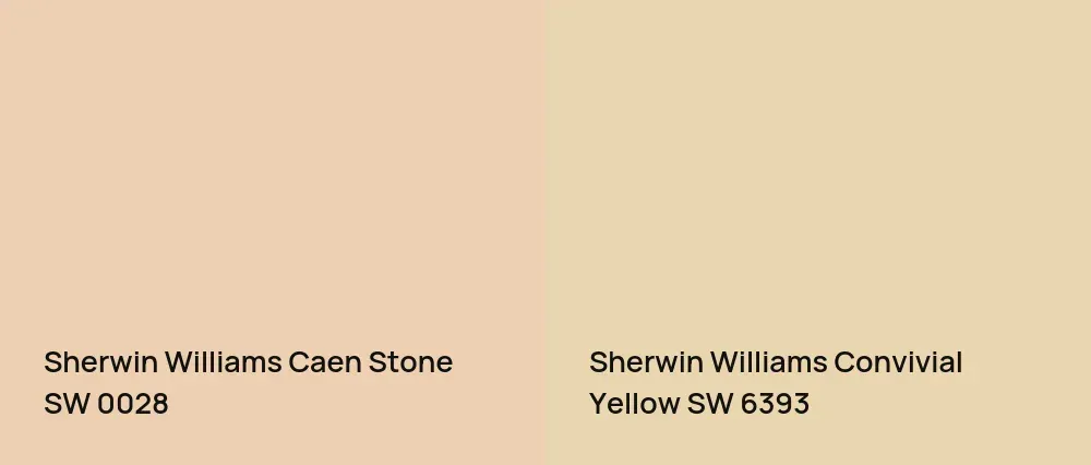 Sherwin Williams Caen Stone SW 0028 vs Sherwin Williams Convivial Yellow SW 6393