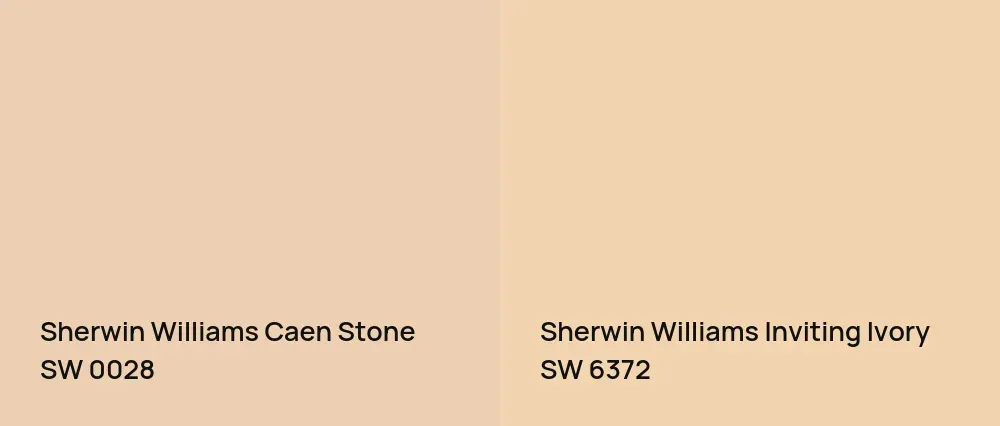 Sherwin Williams Caen Stone SW 0028 vs Sherwin Williams Inviting Ivory SW 6372