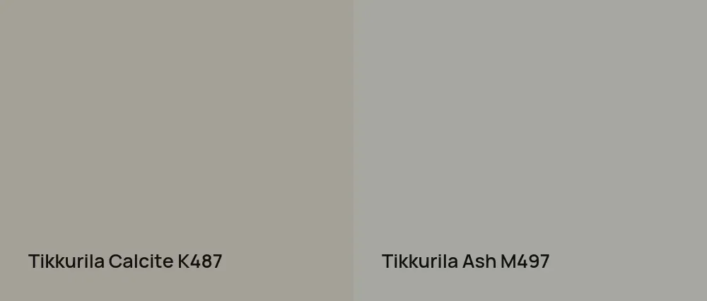 Tikkurila Calcite K487 vs Tikkurila Ash M497