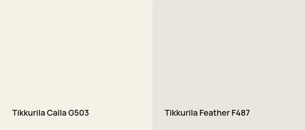 Tikkurila Calla G503 vs Tikkurila Feather F487