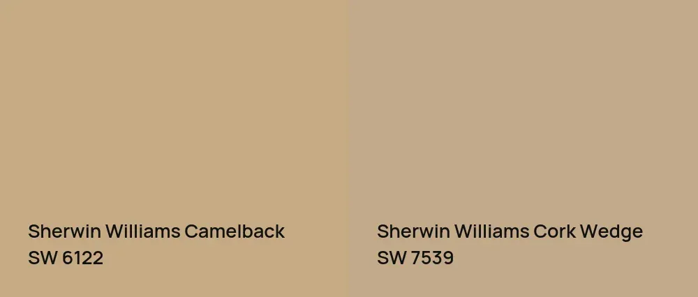 Sherwin Williams Camelback SW 6122 vs Sherwin Williams Cork Wedge SW 7539
