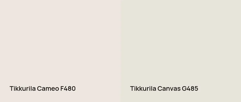 Tikkurila Cameo F480 vs Tikkurila Canvas G485