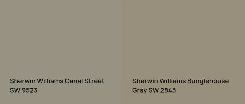 Sherwin Williams Canal Street SW 9523 vs Sherwin Williams Bunglehouse Gray SW 2845