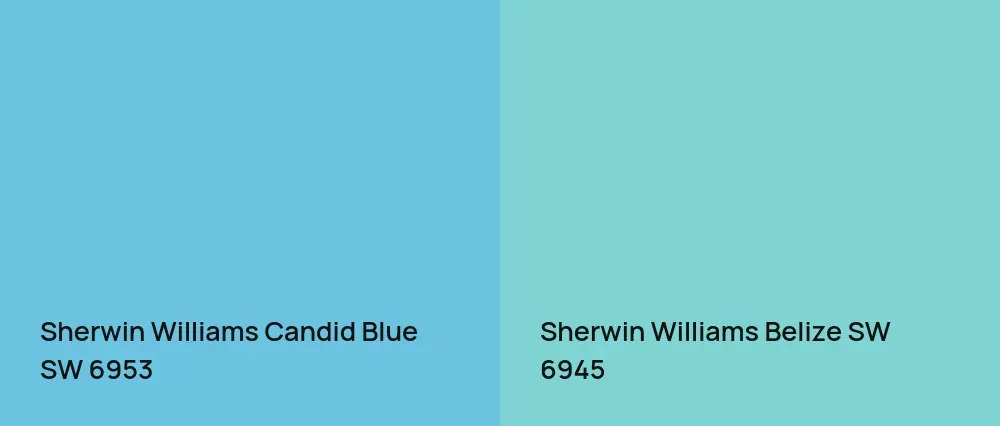 Sherwin Williams Candid Blue SW 6953 vs Sherwin Williams Belize SW 6945