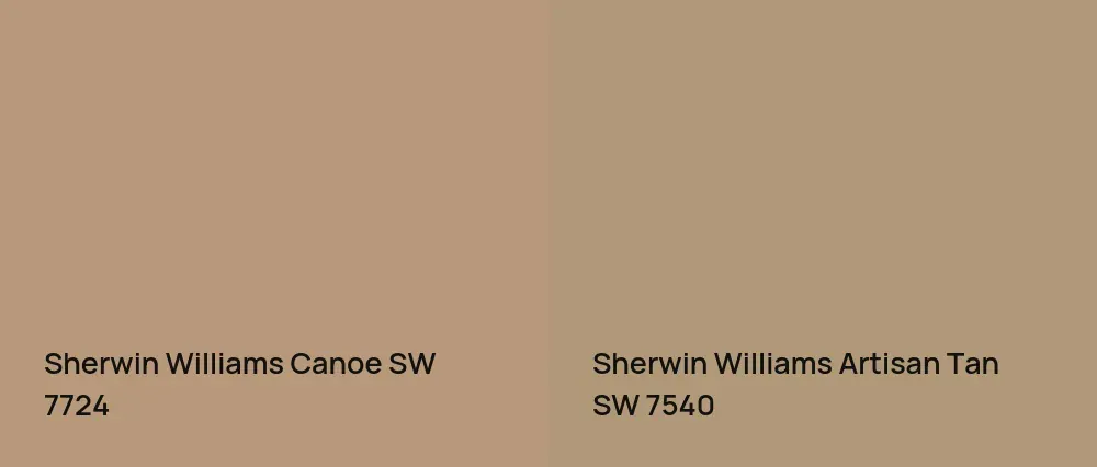 Sherwin Williams Canoe SW 7724 vs Sherwin Williams Artisan Tan SW 7540