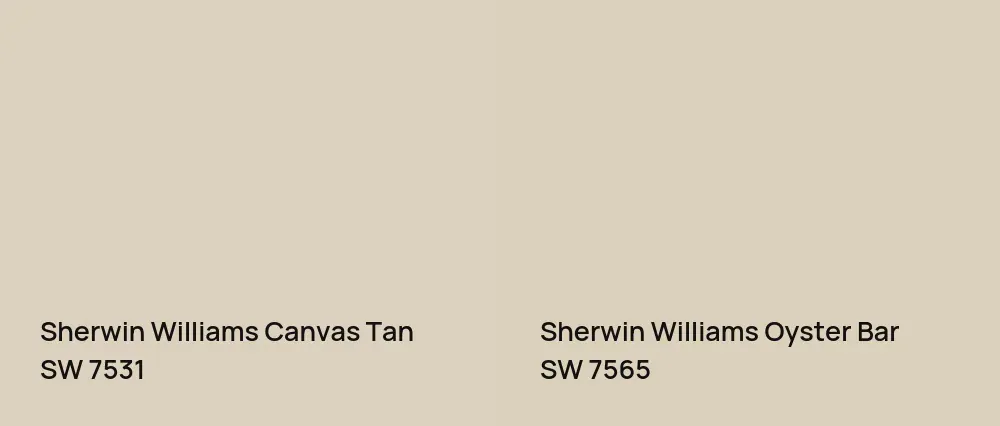 Sherwin Williams Canvas Tan SW 7531 vs Sherwin Williams Oyster Bar SW 7565
