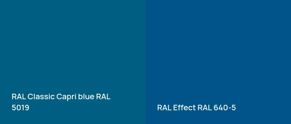 RAL Classic  Capri blue RAL 5019 vs RAL Effect  RAL 640-5