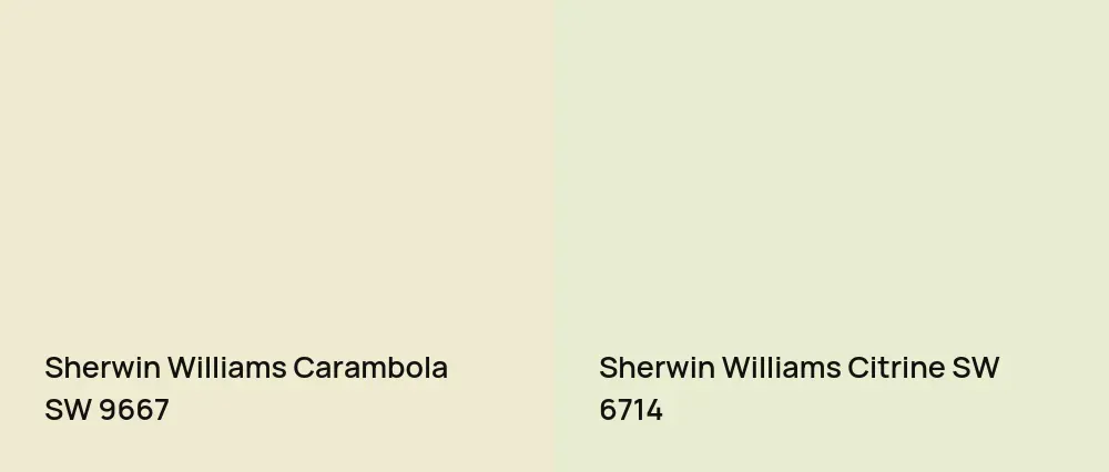 Sherwin Williams Carambola SW 9667 vs Sherwin Williams Citrine SW 6714