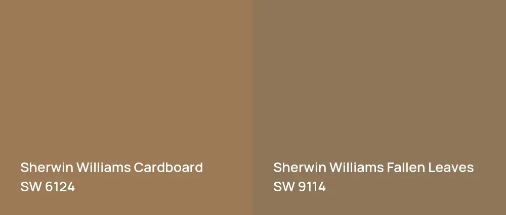 Sherwin Williams Cardboard SW 6124 vs Sherwin Williams Fallen Leaves SW 9114