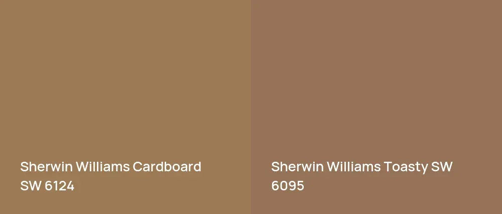 Sherwin Williams Cardboard SW 6124 vs Sherwin Williams Toasty SW 6095