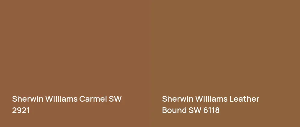 Sherwin Williams Carmel SW 2921 vs Sherwin Williams Leather Bound SW 6118
