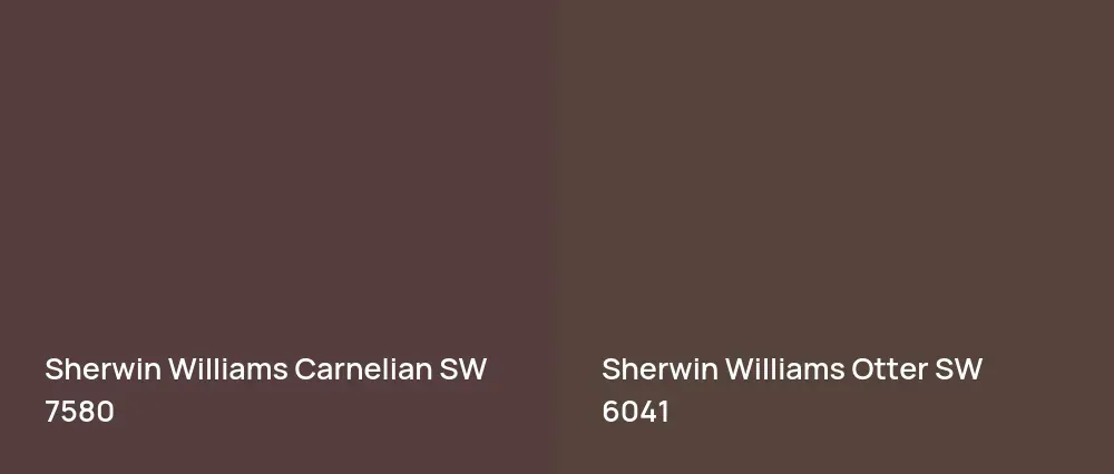 Sherwin Williams Carnelian SW 7580 vs Sherwin Williams Otter SW 6041