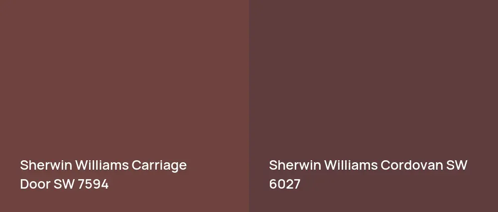 Sherwin Williams Carriage Door SW 7594 vs Sherwin Williams Cordovan SW 6027