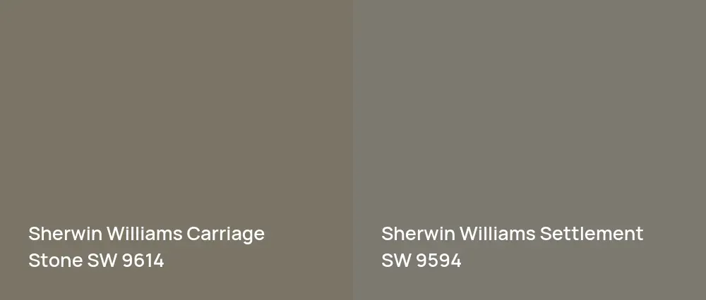 Sherwin Williams Carriage Stone SW 9614 vs Sherwin Williams Settlement SW 9594