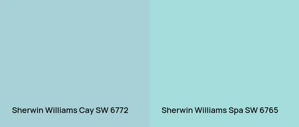 Sherwin Williams Cay SW 6772 vs Sherwin Williams Spa SW 6765