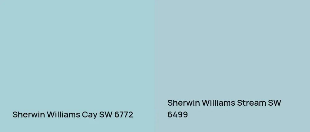 Sherwin Williams Cay SW 6772 vs Sherwin Williams Stream SW 6499