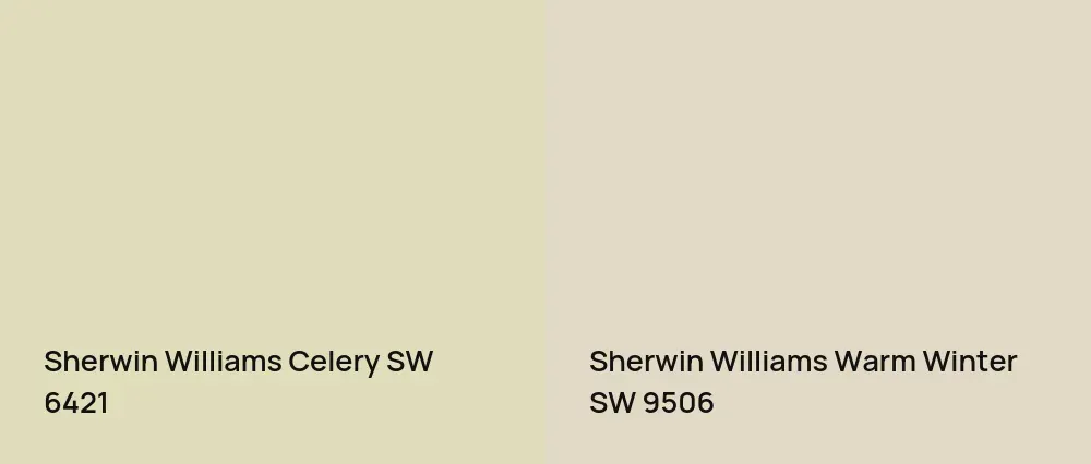 Sherwin Williams Celery SW 6421 vs Sherwin Williams Warm Winter SW 9506