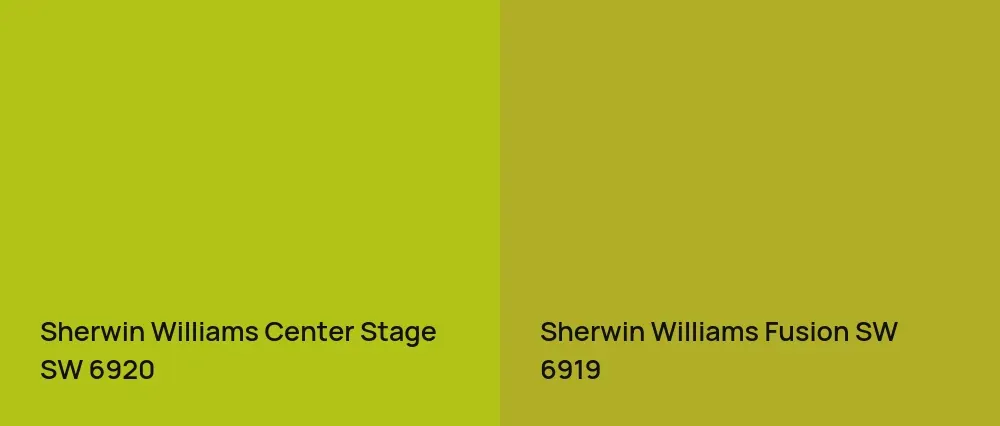 Sherwin Williams Center Stage SW 6920 vs Sherwin Williams Fusion SW 6919