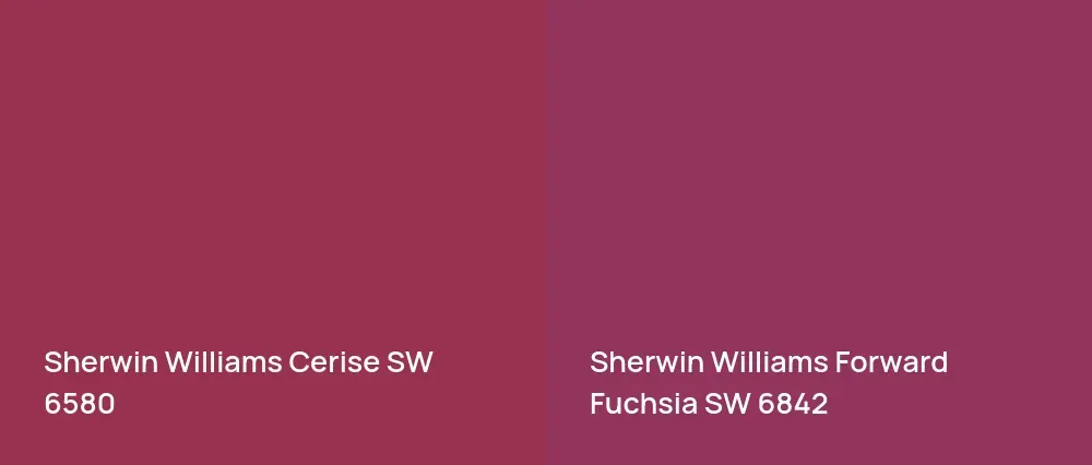 Sherwin Williams Cerise SW 6580 vs Sherwin Williams Forward Fuchsia SW 6842