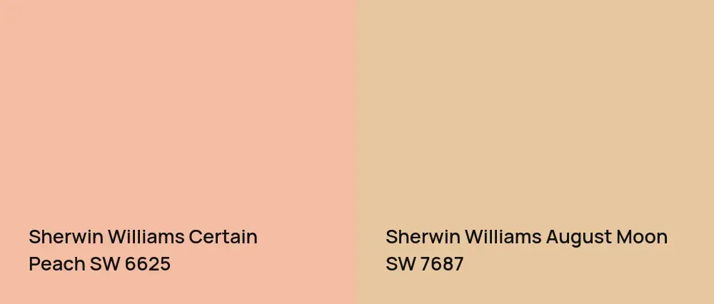 Sherwin Williams Certain Peach SW 6625 vs Sherwin Williams August Moon SW 7687