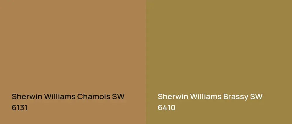 Sherwin Williams Chamois SW 6131 vs Sherwin Williams Brassy SW 6410