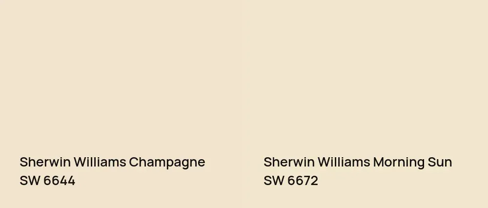 Sherwin Williams Champagne SW 6644 vs Sherwin Williams Morning Sun SW 6672