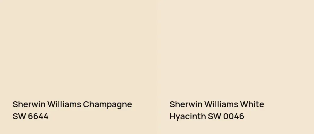 Sherwin Williams Champagne SW 6644 vs Sherwin Williams White Hyacinth SW 0046