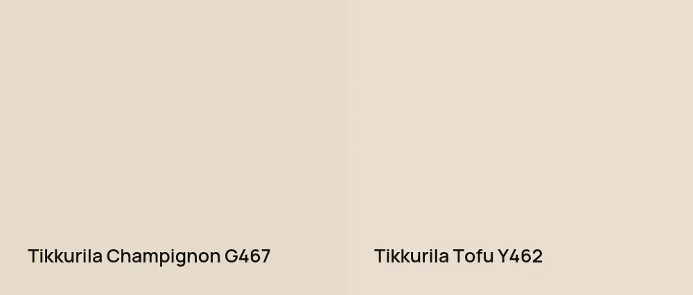 Tikkurila Champignon G467 vs Tikkurila Tofu Y462