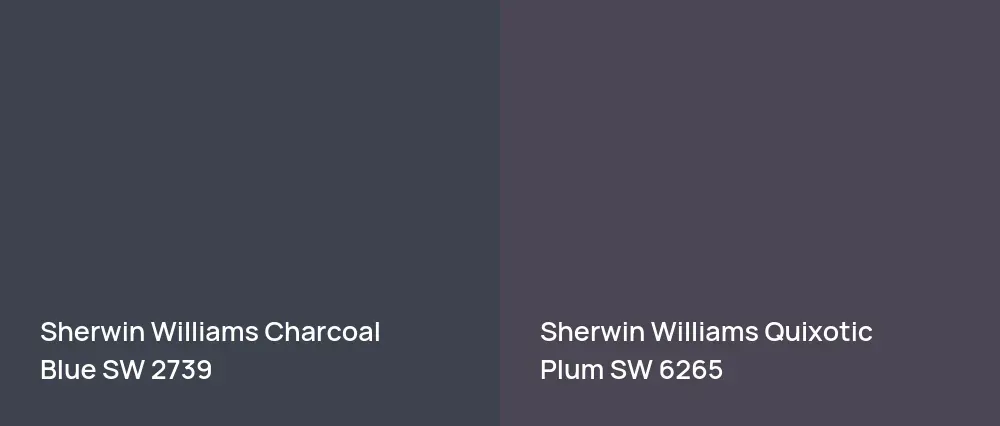 Sherwin Williams Charcoal Blue SW 2739 vs Sherwin Williams Quixotic Plum SW 6265