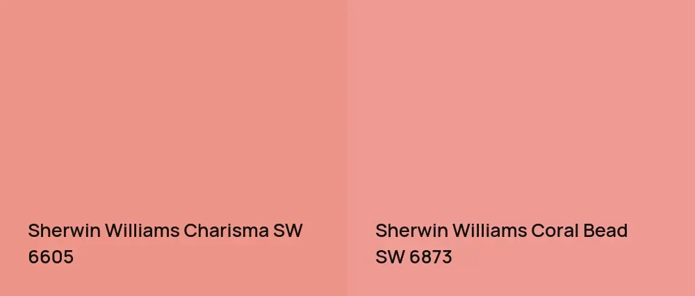 Sherwin Williams Charisma SW 6605 vs Sherwin Williams Coral Bead SW 6873